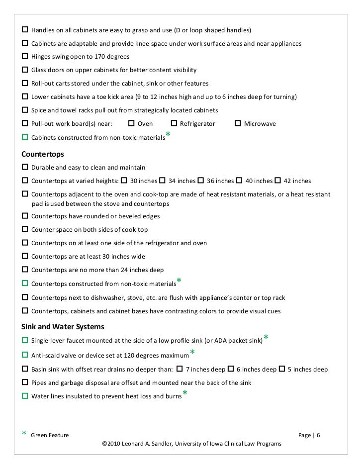 Universal design home checklist Universal design home checklist